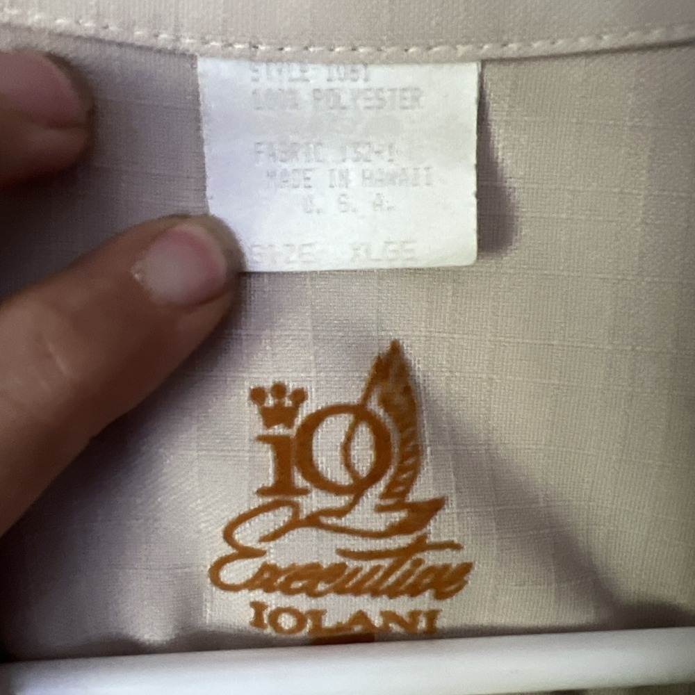 Vintage Iolani Executive Camp Shirt Pleated Front Short Sleeve Casual Top XL - Picture 2 of 6